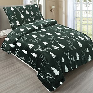 Mikroplyšové povlečení Premium 140x200+70x90 Zimní les