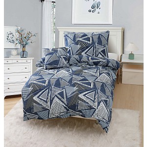 Třídílné microtop povlečení 140x200+70x90+40x40 Fragments blue