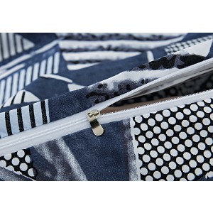 Třídílné microtop povlečení 140x200+70x90+40x40 Fragments blue