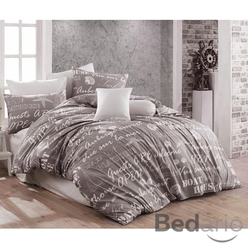 Francouzské bavlněné povlečení DELUXE 220x200+70x90 Lodě béžové