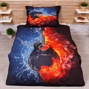 3D povlečení 140x200+70x90 Guitar