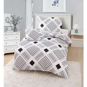 Třídílné microtop povlečení 140x200+70x90+40x40 Black & White