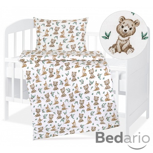 Dětské bavlněné povlečení 90x135+45x60 Medvídek v trávě