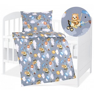 Dětské bavlněné povlečení 90x135+45x60 Medvídek v letadle 2