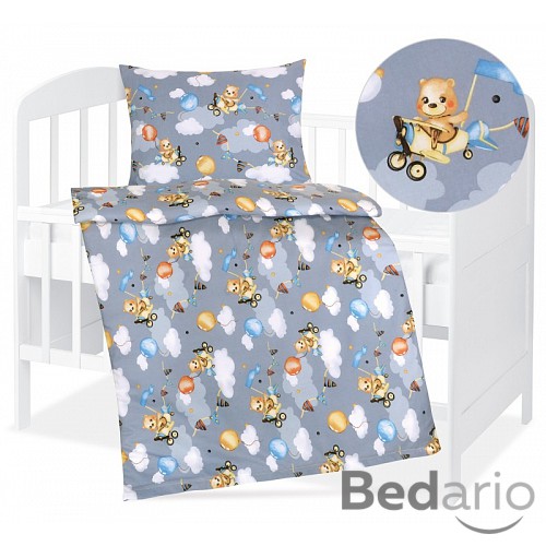 Dětské bavlněné povlečení 90x135+45x60 Medvídek v letadle 2