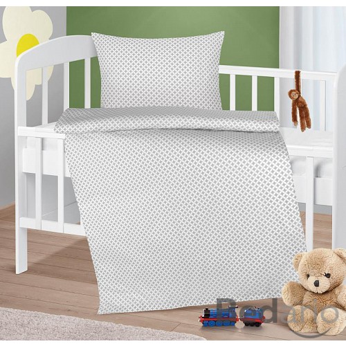 Dětské bavlněné povlečení 90x135+45x60 Kosočtverce šedé