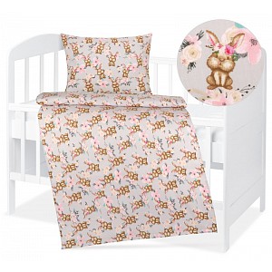 Dětské bavlněné povlečení 90x135+45x60 Zajíčci