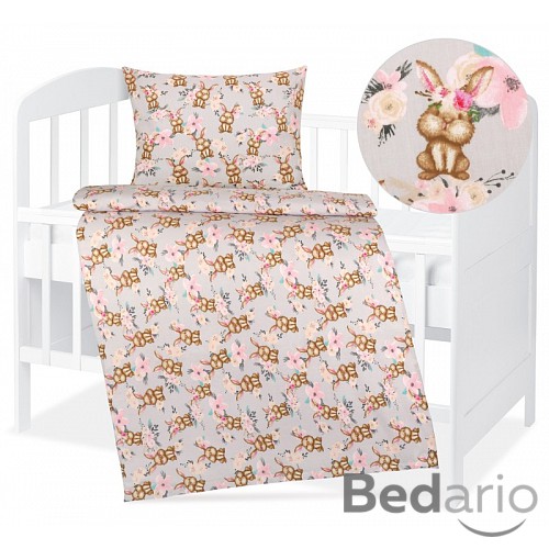 Dětské bavlněné povlečení 90x135+45x60 Zajíčci