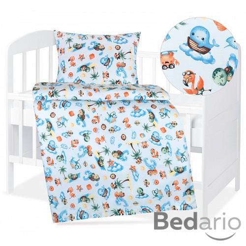 Dětské bavlněné povlečení 90x135+45x60 Zvířátkománie