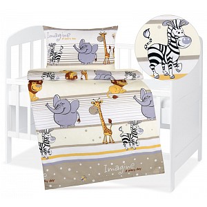 Dětské bavlněné povlečení 90x135+45x60 Veselá Zoo