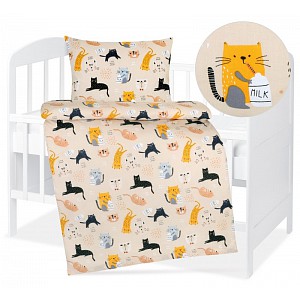 Dětské bavlněné povlečení 90x135+45x60 Relaxující kočičky