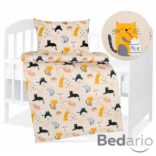 Dětské bavlněné povlečení 90x135+45x60 Relaxující kočičky