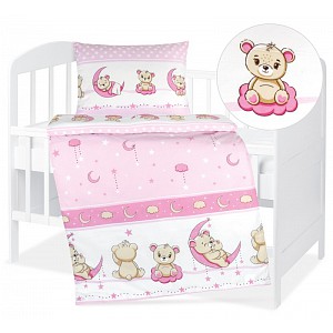 Dětské bavlněné povlečení 90x135+45x60 Ospalí medvídci