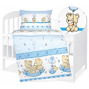 Dětské bavlněné povlečení 90x135+45x60 Medvídci a balónky