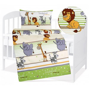 Dětské krepové povlečení 90x135+45x60 Veselá Zoo 3