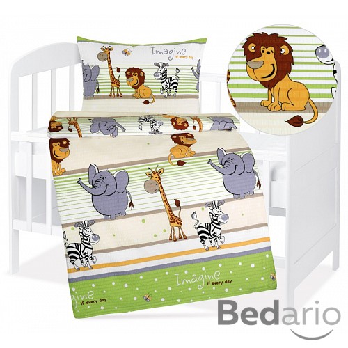 Dětské krepové povlečení 90x135+45x60 Veselá Zoo 3