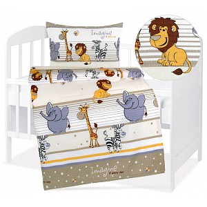 Dětské krepové povlečení 90x135+45x60 Veselá Zoo