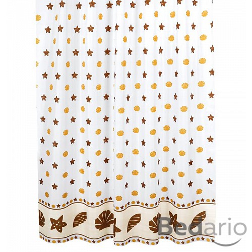 Koupelnový závěs 180x200 Mušle hnědá