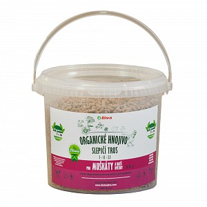 FERTISTAV SLEPIČÍ HNŮJ 5-12-2,5 pro MUŠKÁTY a další květiny - organické hnojivo 3,5 kg