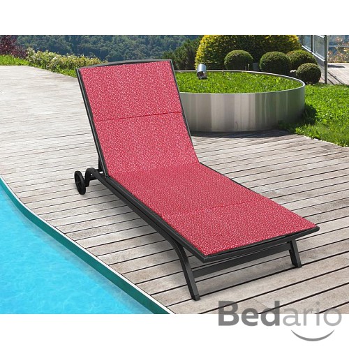 Polstr na plážové lehátko - potah na zip - 55x195 cm - Kytička