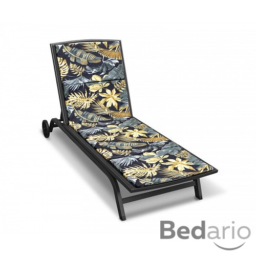 Polstr na plážové lehátko - potah na zip - 55x195 cm - Monstera