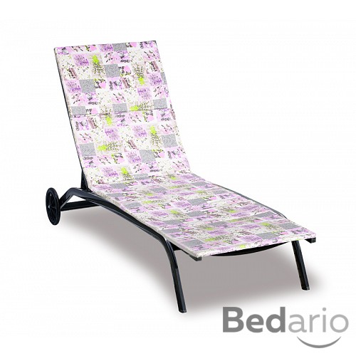 Polstr na plážové lehátko - potah na zip - 55x195 cm - Patchwork