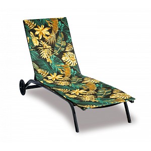 Polstr na plážové lehátko - potah na zip - 55x195 cm - Monstera