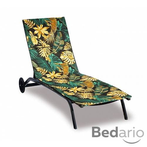 Polstr na plážové lehátko - potah na zip - 55x195 cm - Monstera