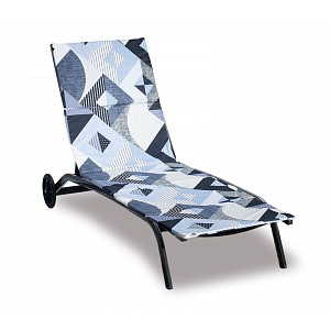 Polstr na plážové lehátko - potah na zip - 55x195 cm - Geometrie