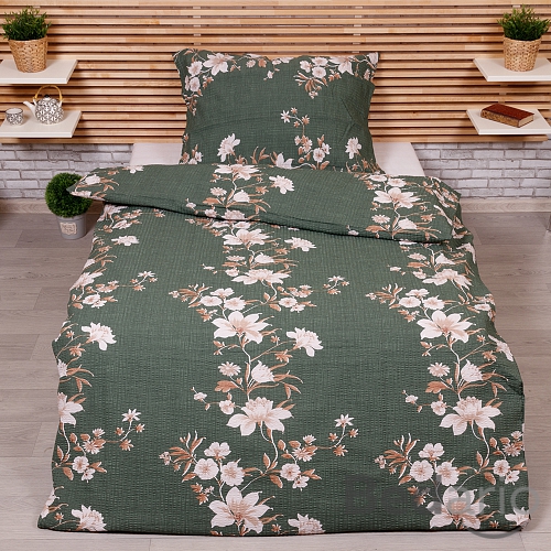 Krepové povlečení Deluxe 140x200+70x90 Disa zelená