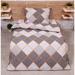 Krepové povlečení Deluxe 140x200+70x90 Káry tmavě šedé