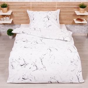 Luxusní RANFORCE Bavlněné povlečení 140x200+70x90 Mramor bílý