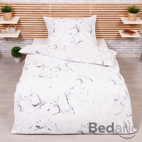Luxusní RANFORCE Bavlněné povlečení 140x200+70x90 Mramor bílý