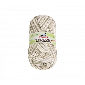 Příze TEREZKA multi - 50g / 155 m Bílá Béžová Hnědá
