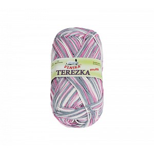Příze TEREZKA multi - 50g / 155 m Bílá Růžová Šedá