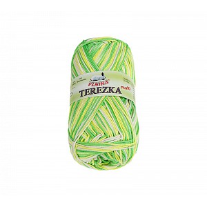 Příze TEREZKA multi - 50g / 155 m Bílá Žlutá Zelená