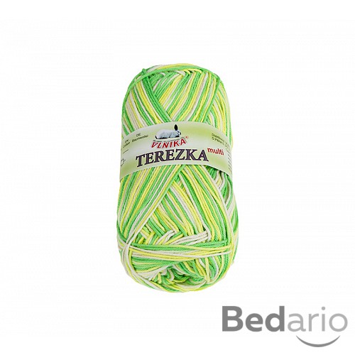 Příze TEREZKA multi - 50g / 155 m Bílá Žlutá Zelená