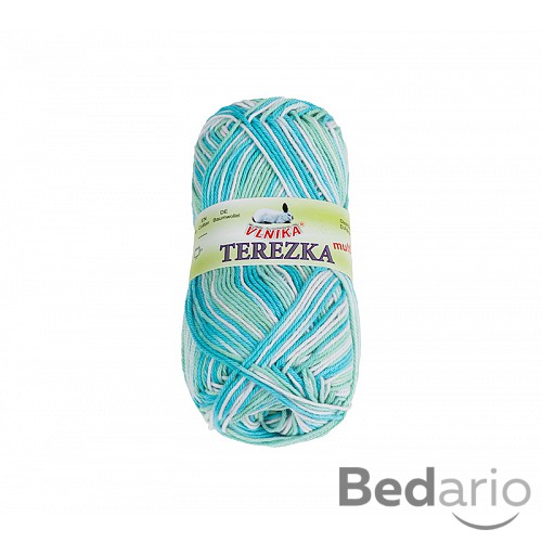 Příze TEREZKA multi - 50g / 155 m Bílá Tyrkysová Mintová