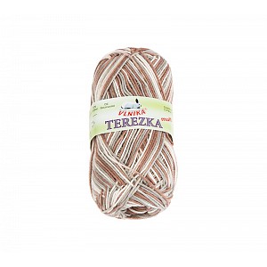Příze TEREZKA multi - 50g / 155 m Bílá Šedá Hnědá