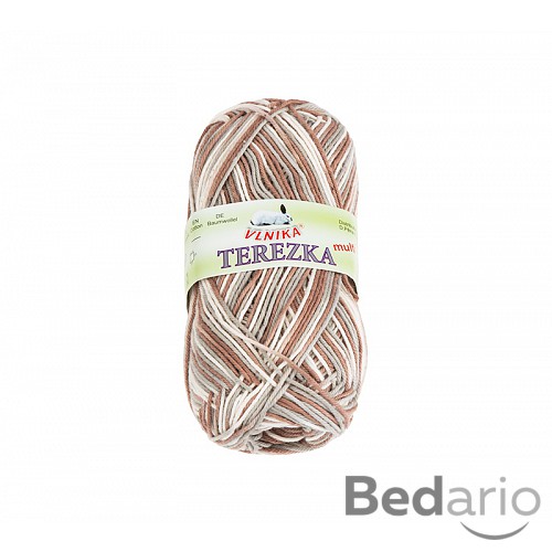 Příze TEREZKA multi - 50g / 155 m Bílá Šedá Hnědá