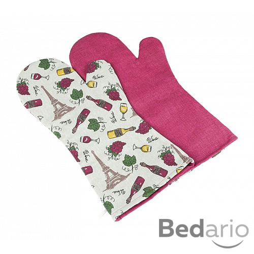 Grilovací rukavice 2ks - 22x46 cm - Víno