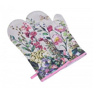 Grilovací rukavice 2ks - 22x46 cm - Květ růžový
