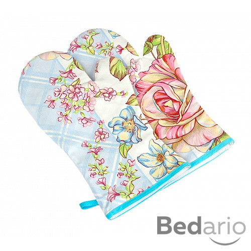 Grilovací rukavice 2ks - 20x36 cm - Růže