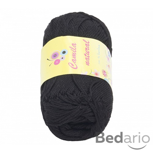 Příze CAMILA natural - 50g / 125 m - Černá