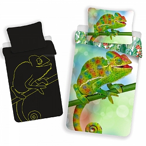 Bavlněné povlečení 140x200+70x90 Chameleon (ve tmě svítí)