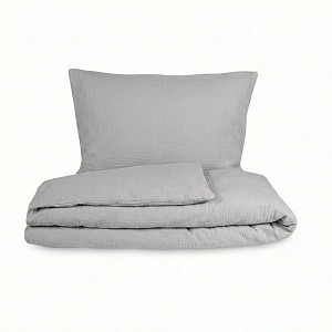 Mušelínové povlečení 200x200+70x90 Světle šedé