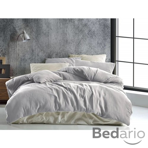 Prodloužené mušelínové povlečení 140x220+70x90 Světle šedé