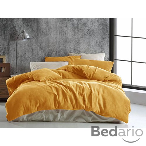 Mušelínové povlečení 140x200+70x90 Žluté