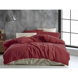 Prodloužené mušelínové povlečení 140x220+70x90 Vínové