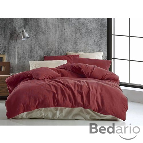 Prodloužené mušelínové povlečení 140x220+70x90 Vínové